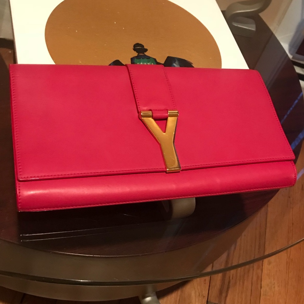 YSL HOT PINK CLUTCH